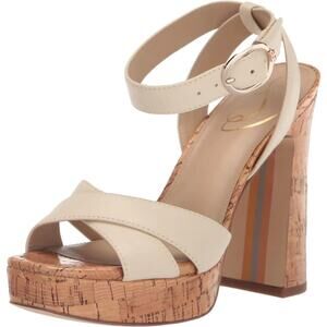 Sam Edelman Kayna Ivory Lea Platform Sandal Size 9 Medium
